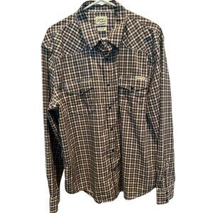Lucky Brand Men's Long Sleeve Shirt size XL Western Style,‎ black snap buttons